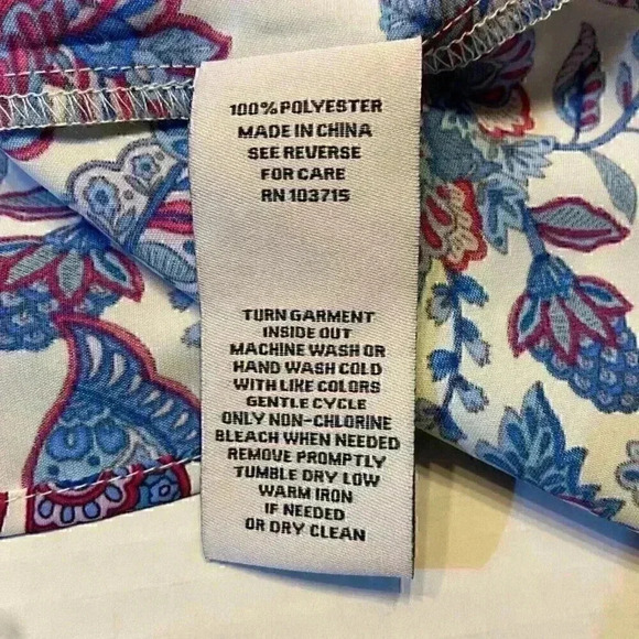 *Nanette Lepore Women LS Blouse LARGE Multicolor Floral Print Career Grandmacore - Picture 5 of 5